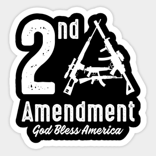 2A Second Amendment God Bless America Gun Rights Gift Sticker